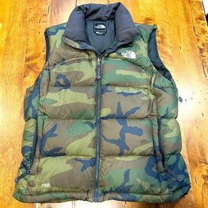 North Face Camo Down Vest RARE Women’s L